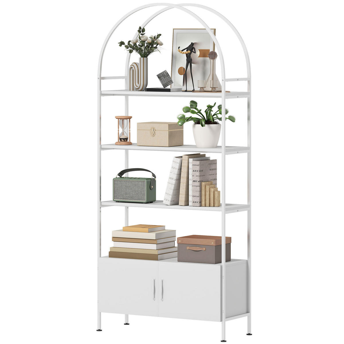 BÜCHERREGAL 80/30/187 cm Weiß - Weiß, Karton (80/187/30cm)