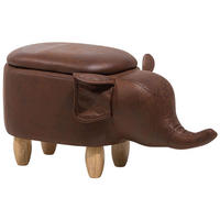 HOCKER Elephant 32/70/35 cm - Braun, Kunststoff/Textil (70/35/32cm) - Beliani