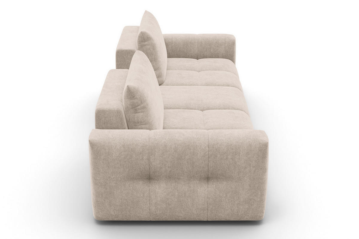 SOFA VERONA 4-Sitzer, Beige - Beige/Schwarz, Holz/Textil (282/83/110cm) - Courtois Laville