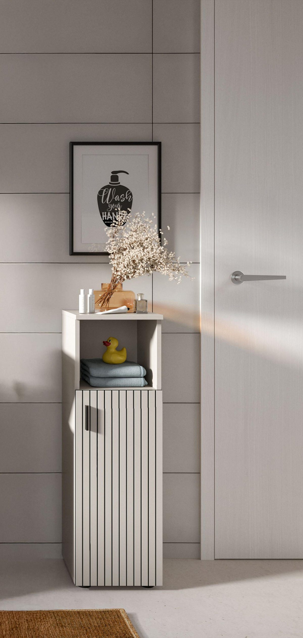 BADSCHRANK MONE (B/H/T: ca. 30/95/30 cm) in Kaschmir/Kaschmir - Kaschmir, Holzwerkstoff (30/95/30cm)