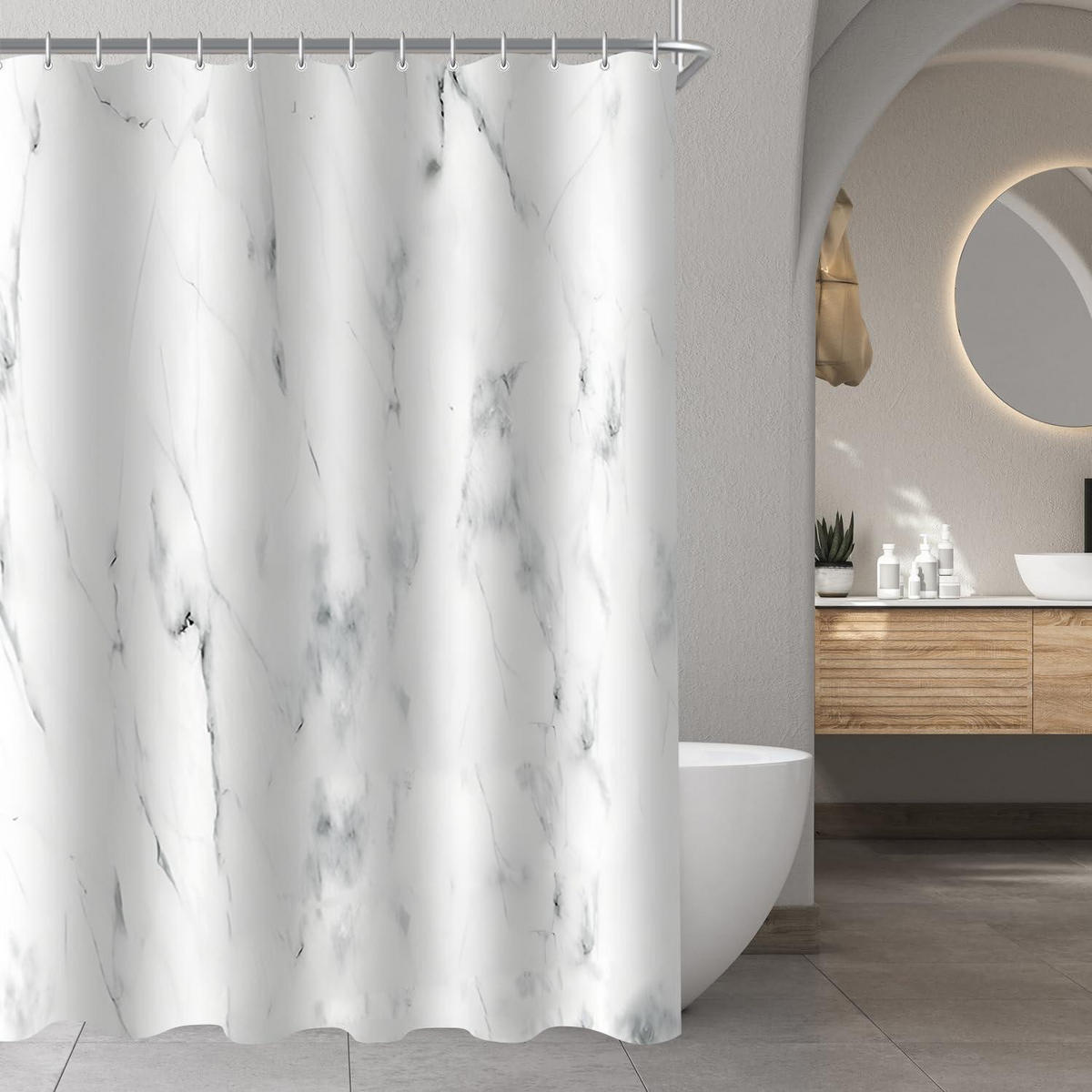DUSCHVORHANG Marmoroptik 260 x 200 cm - Multicolor, Textil (260/200cm)