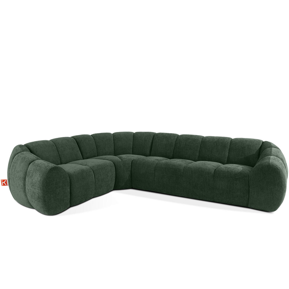 ECKSOFA LINKS FLAVA, Dunkelgrün - Dunkelgrün, Holz/Holzwerkstoff (310/230cm) - KONSIMO®