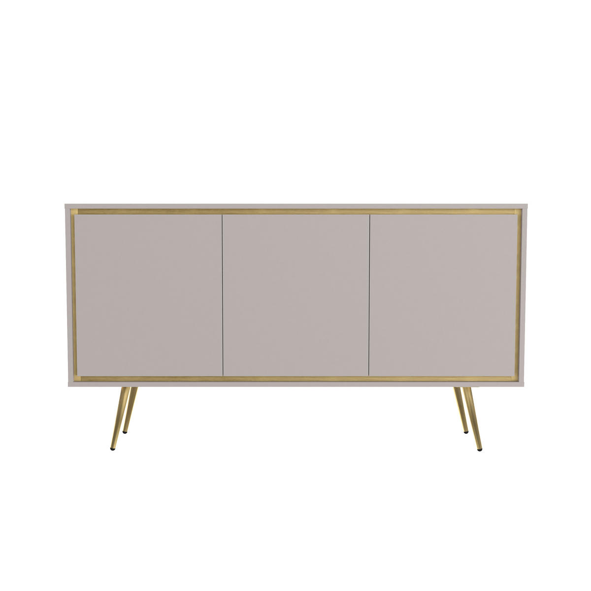 KOMMODE Lori mit 3 Türen, Push-to-open-Öffnung, kaschmir - Kaschmir, Holzwerkstoff/Metall (150/80/40cm) - Beautysofa