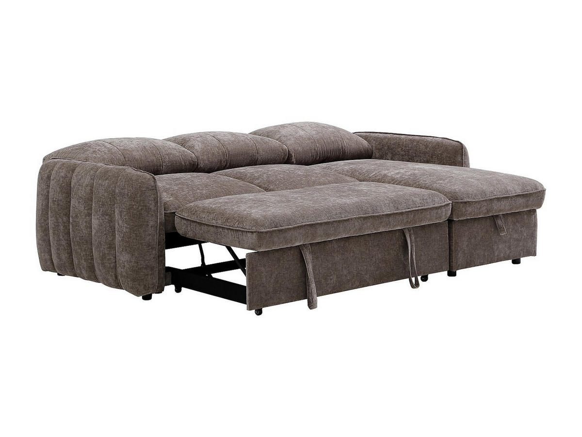 SCHLAFSOFA - 4 Personen - stoff - taupe Naloci - Taupe, Kunststoff/Textil (240/92/158cm) - Vente-Unique