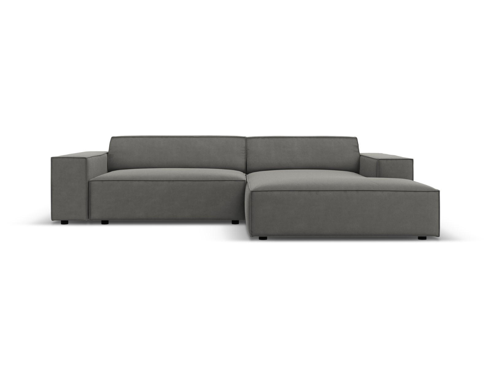 MODULARES-ECKSOFA rechts Jodie aus Samt hellgrau 3 Sitzplätze - Hellgrau, Textil (166/224cm) - Micadoni