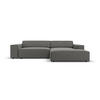 MODULARES-ECKSOFA rechts Jodie aus Samt hellgrau 3 Sitzplätze - Hellgrau, Textil (166/224cm) - Micadoni