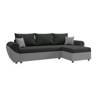 ECKSOFA mit Schlaffunktion - Ecke wechselbar - Stoff - Schwarz & Grau - LIERNO - Schwarz, Textil (265/139cm) - Vente-Unique