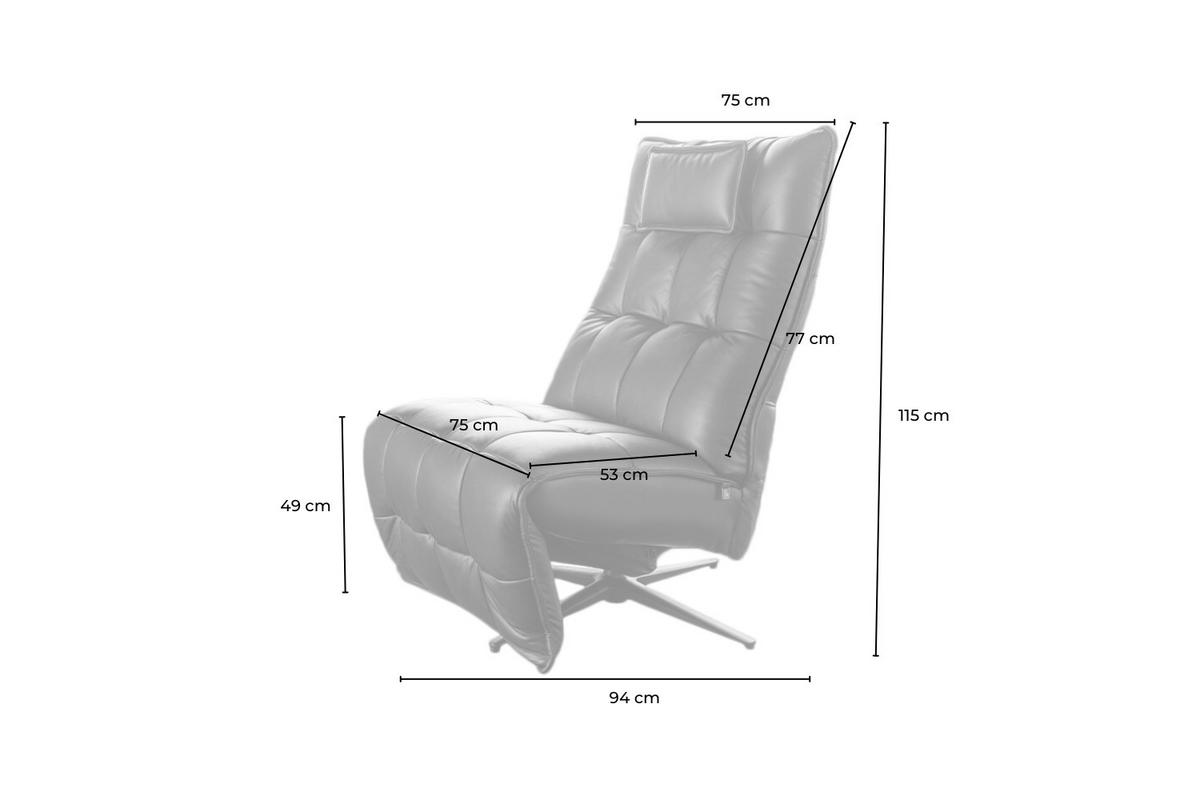 RELAXSESSEL MIKO Braun Leder - Schwarz/Braun, Leder/Metall (75/115/94cm) - KAWOLA