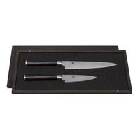 MESSER-SET Shun Classic, 2-tlg., Damast - Silberfarben, Metall - Kai Messer