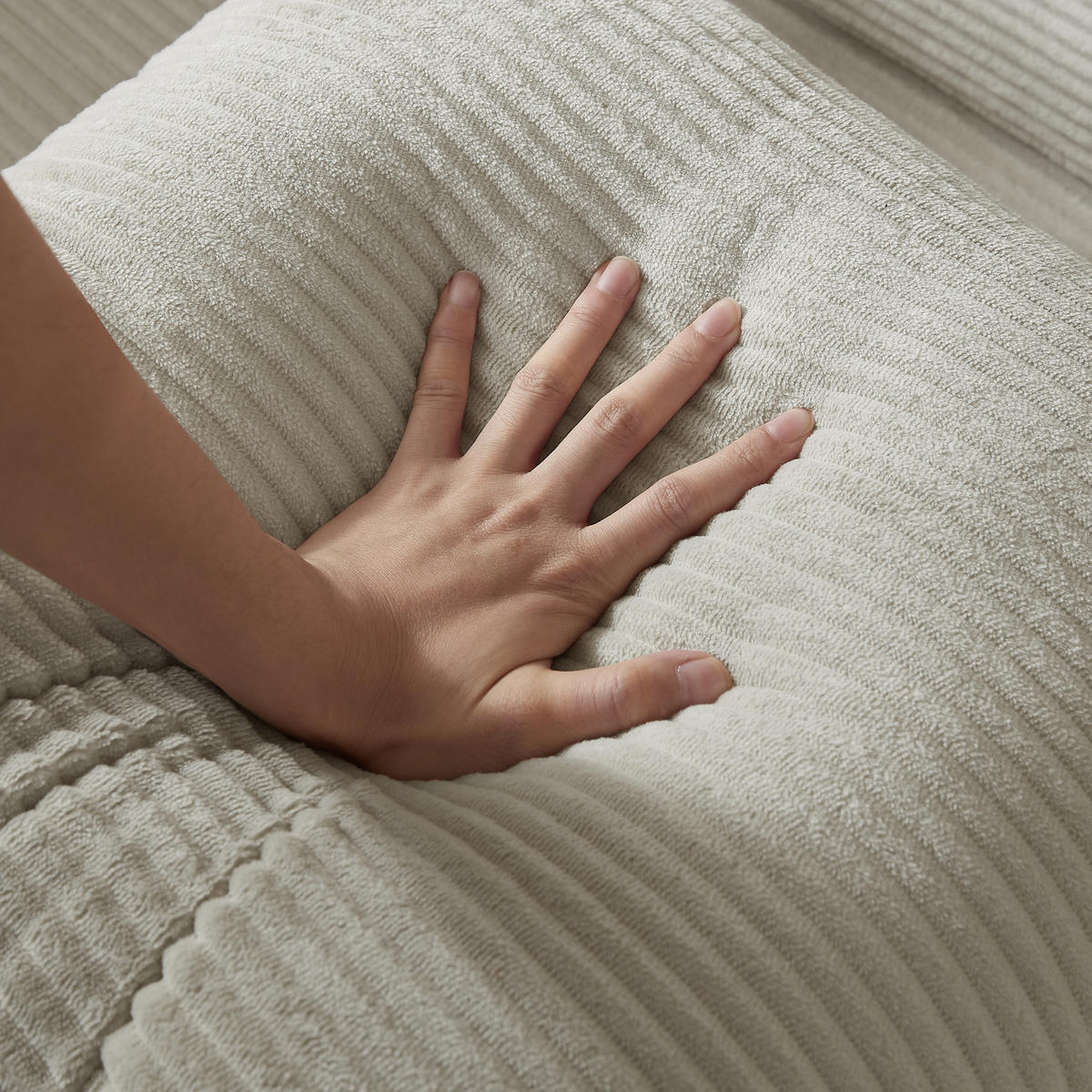 SCHLAFSOFA 2-Sitzer Sofa mit Schlaffunktion,Cord,Beige - Beige, Textil (195/59/89cm) - LVHOM