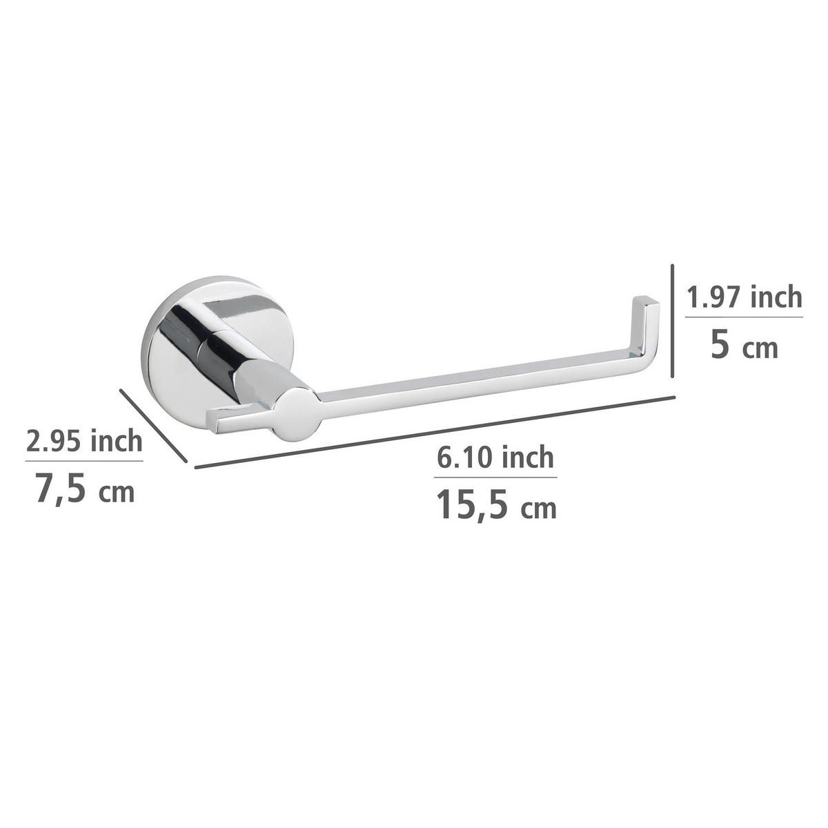 TOILETTENPAPIERHALTER UV-Loc Isera 7,5/15,5/5 cm - Silberfarben, Metall (15.5/5/7.5cm) - Wenko