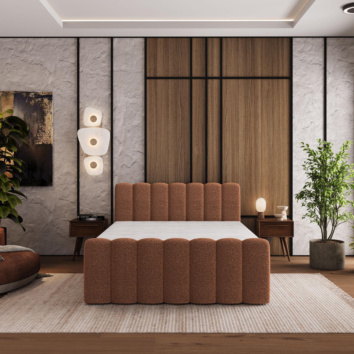 BOXBETT CELLA 180x200 cm mit Matratze und Topper - Kupferfarben - Kupferfarben, Holz (180/200cm) - MASSENO