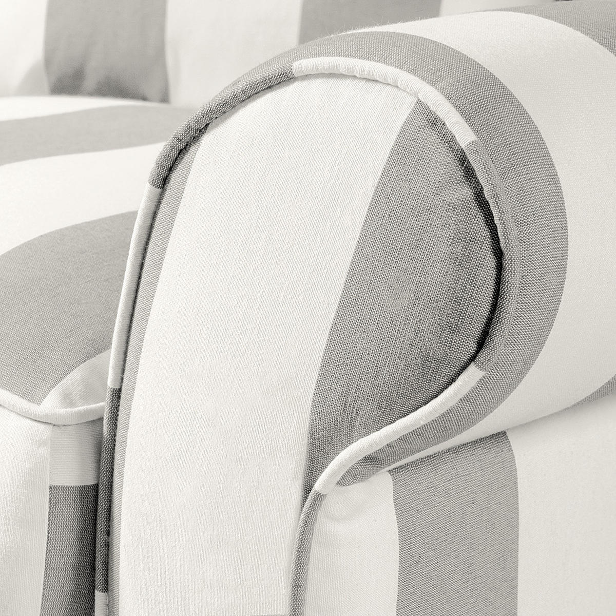 SESSEL ohne Hocker - Webstoff, Beige gestreift - Beige, Textil (78/95/78cm) - home24