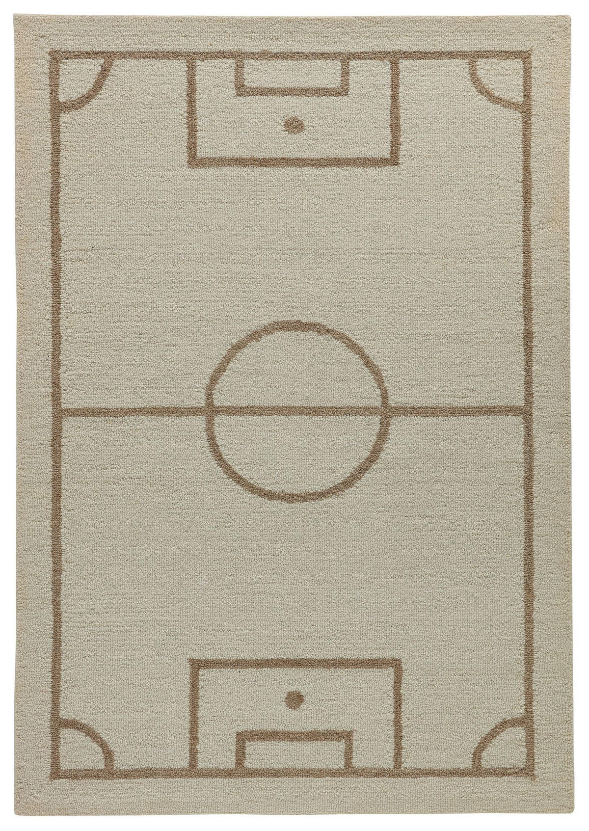 HANDTUFTTEPPICH Natur Kids - Kinderteppich mit Fußballdesign 80 x 150 cm - Naturfarben, Textil (80/150cm) - Natur Pur