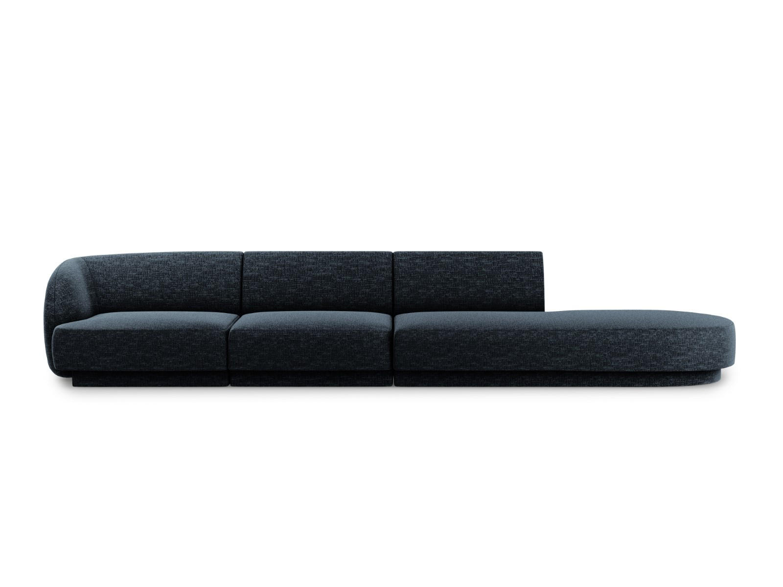 RECHTES-SOFA Miley aus Chenille-Stoff königsblau 4 Sitzplätze - Blau, Textil (90/70/323cm) - Micadoni