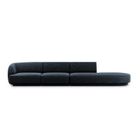 RECHTES-SOFA Miley aus Chenille-Stoff königsblau 4 Sitzplätze - Blau, Textil (90/70/323cm) - Micadoni