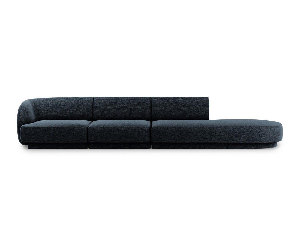 RECHTES-SOFA Miley aus Chenille-Stoff königsblau 4 Sitzplätze - Blau, Textil (90/70/323cm) - Micadoni