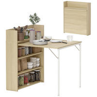 ESSTISCH Klappbar DE-08404 mit Regal, Industrie-Design, platzsparend Eiche - Eichefarben, Holzwerkstoff (91/78.5/93cm) - ComfortXL