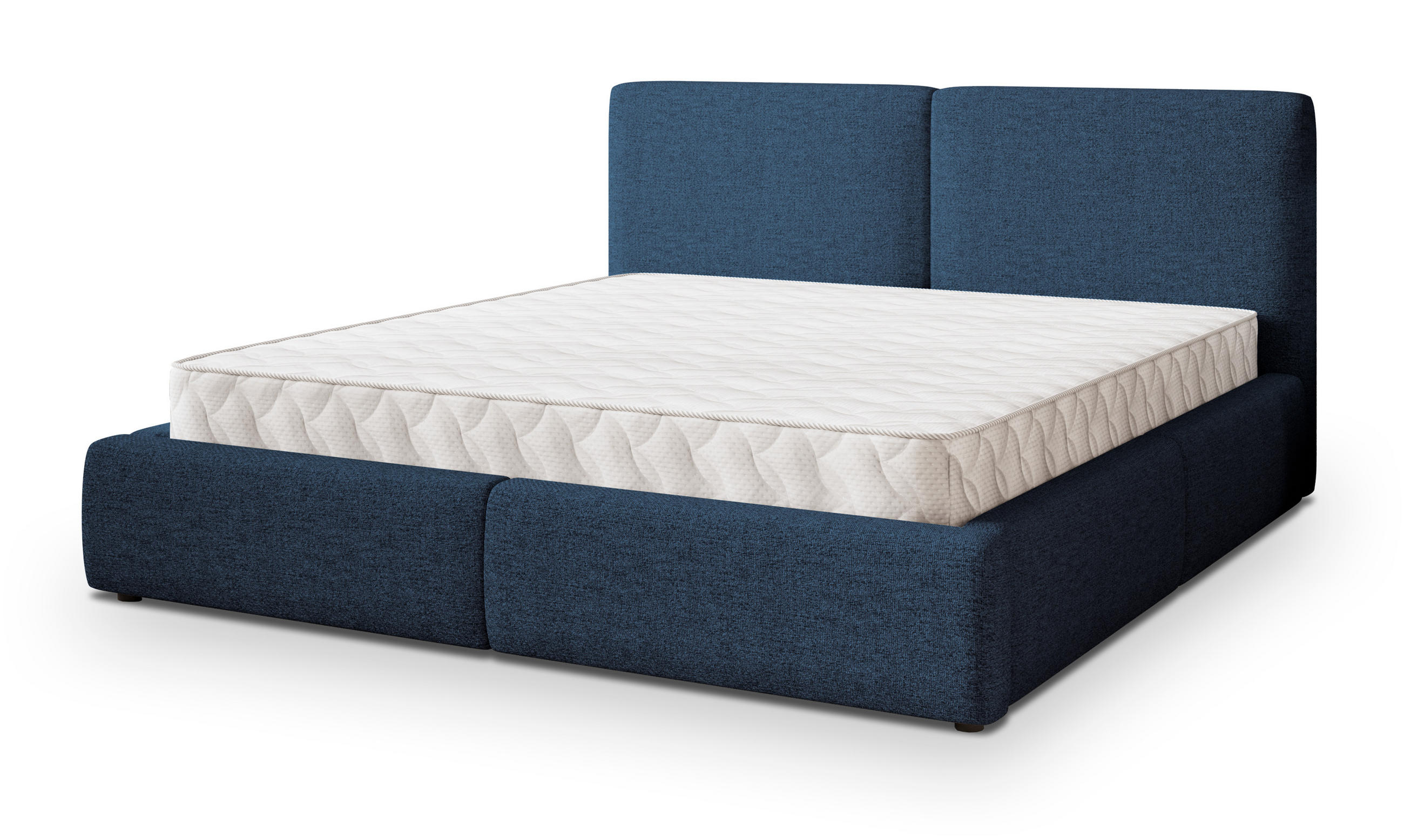 POLSTERBETT FELURO 160x200 cm mit Bettkästen - Blau - Blau, Holz (160/200cm) - MASSENO