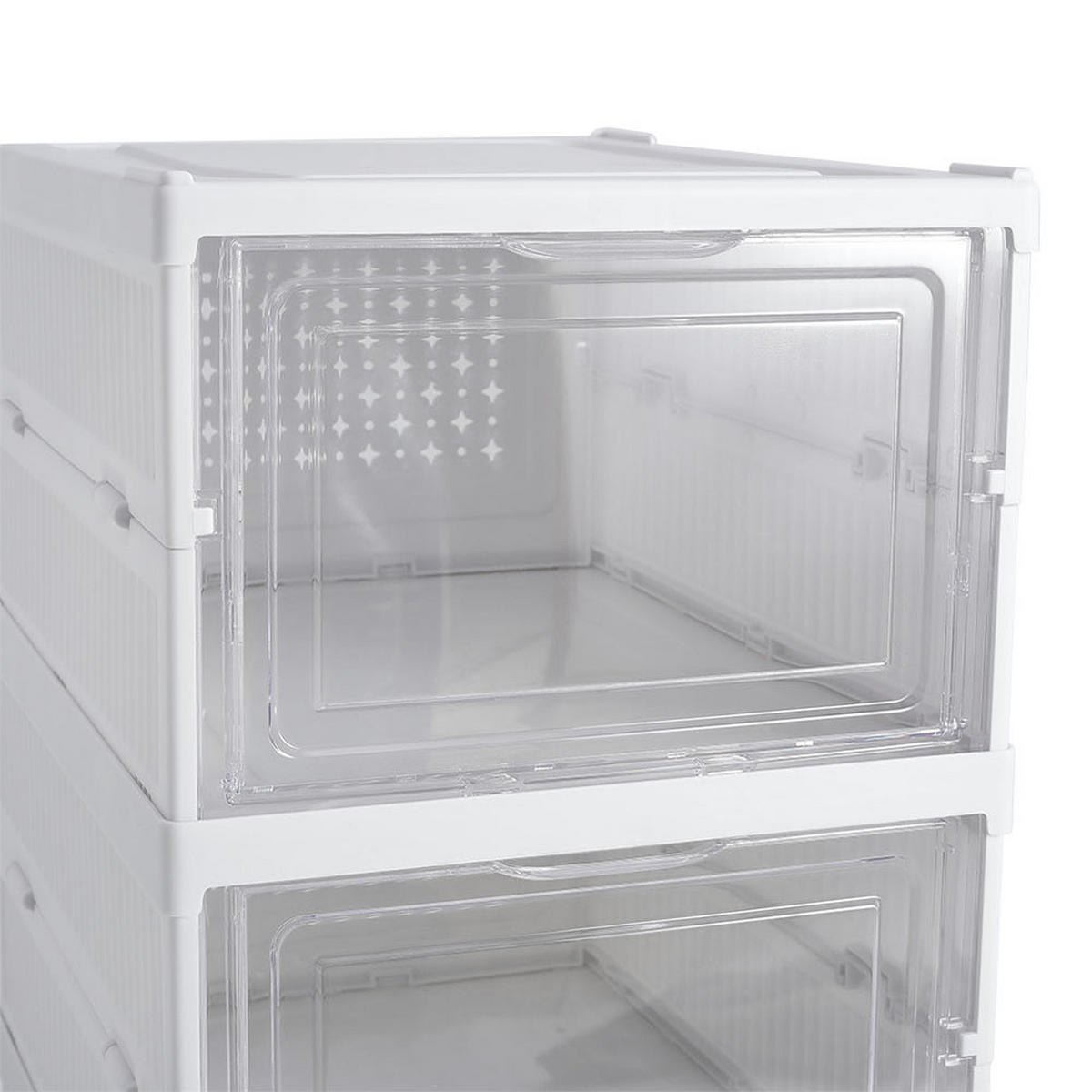 SCHUHSCHRANK 25.7/34.7/105 cm 6-Stufig Klappbar Kunststoff Weiß - Weiß, Kunststoff (25.7/105/34.7cm) - Livingandhome