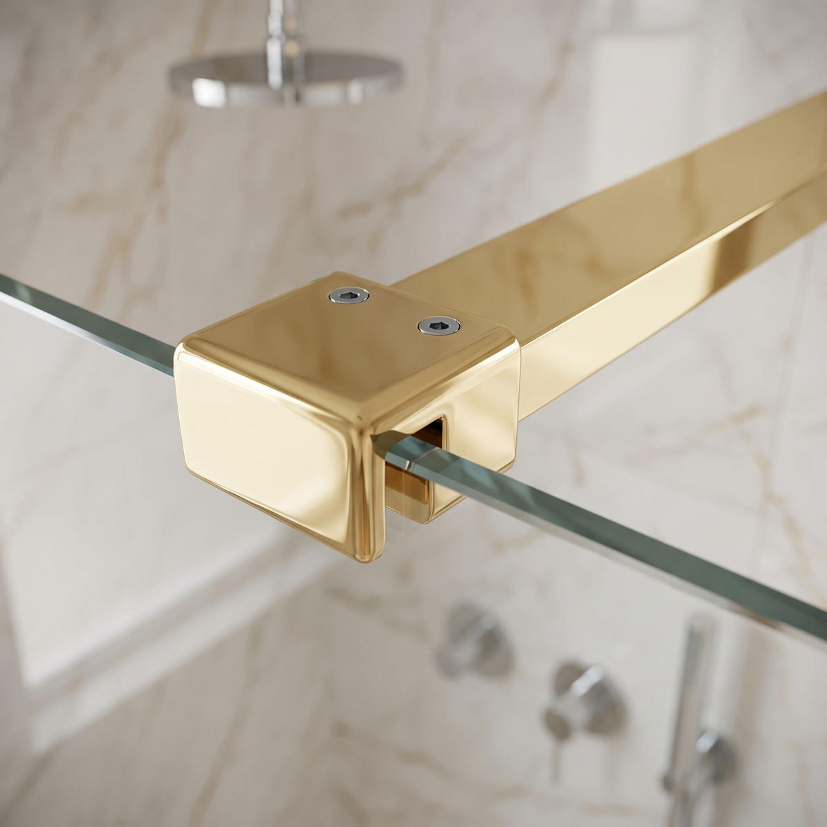 STABILISIERUNGSSTANGE Für Duschwand 150 Cm Rea Gold - Goldfarben, Metall (3.2/150/3.2cm) - REA