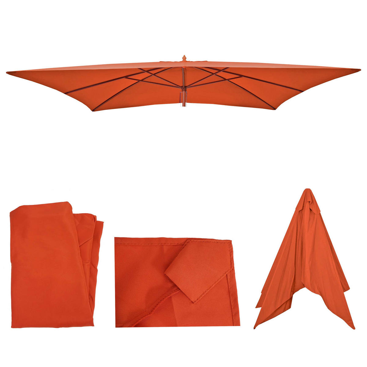 ERSATZ-BEZUG FÜR SCHIRM I Orange - Orange, Textil (290/190cm) - MCW