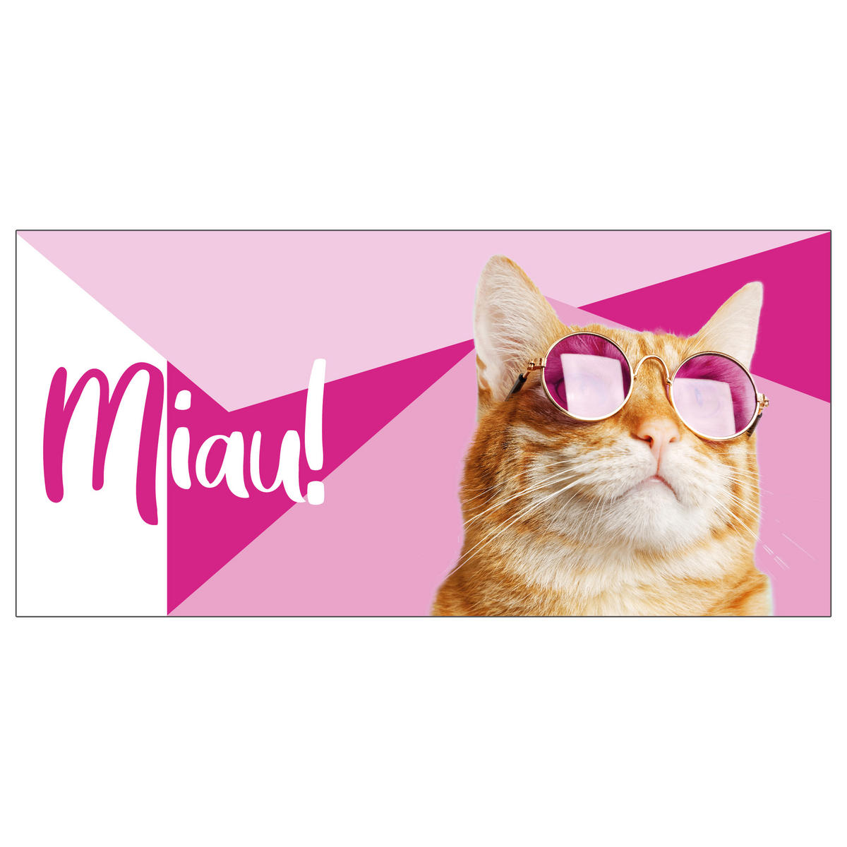 KAFFEEBECHER Katze Miau! Rosa/Weiß 320 ml - Rosa, Keramik (0.32L) - United Labels