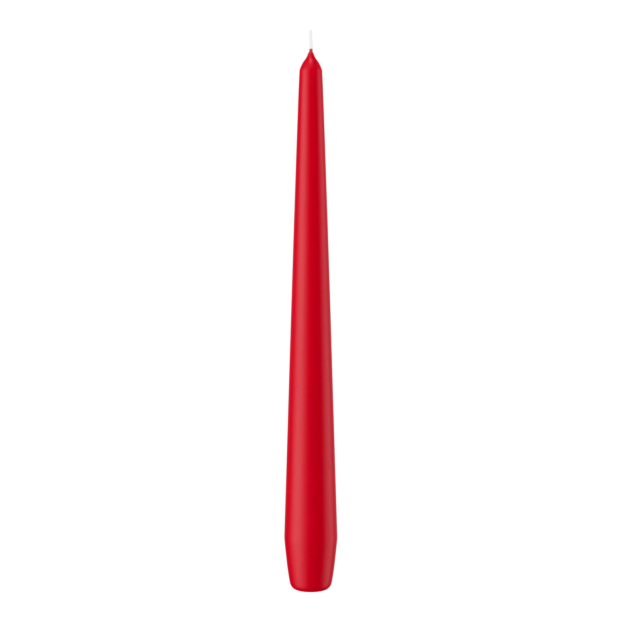 SPITZKERZEN (konische Kerzen) Rot 250 x Ø 25 mm, 12 Stück - Rot, Paraffin (2.5/25/25cm) - Wiedemann Kerzen