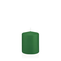 STUMPENKERZEN Dunkelgrün Ø 78 x 100 mm, 8 Stück - Dunkelgrün, Paraffin (8/10cm) - Wiedemann Kerzen