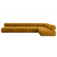ECKSOFA modulares Sofa Samaro-L3 - 380x190x70 cm Senfgelb Cord - Currygelb, Holzwerkstoff/Textil (380/190cm) - ALTDECOR