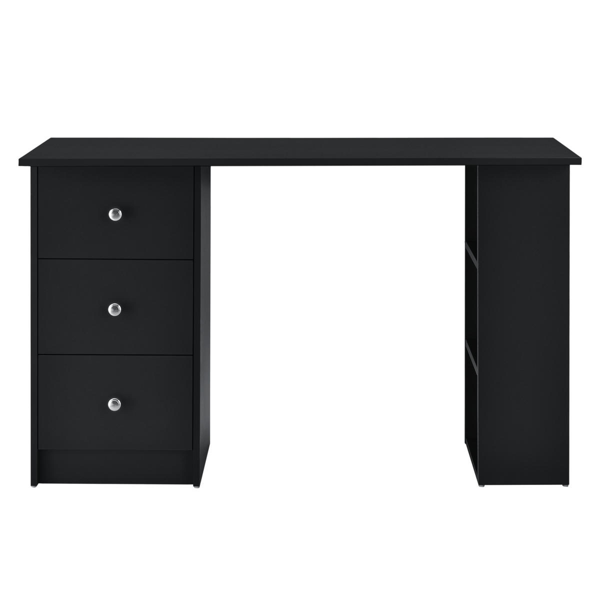 SCHREIBTISCH Lemberg - Schwarz, Holzwerkstoff (49/120/72cm) - [en.casa]