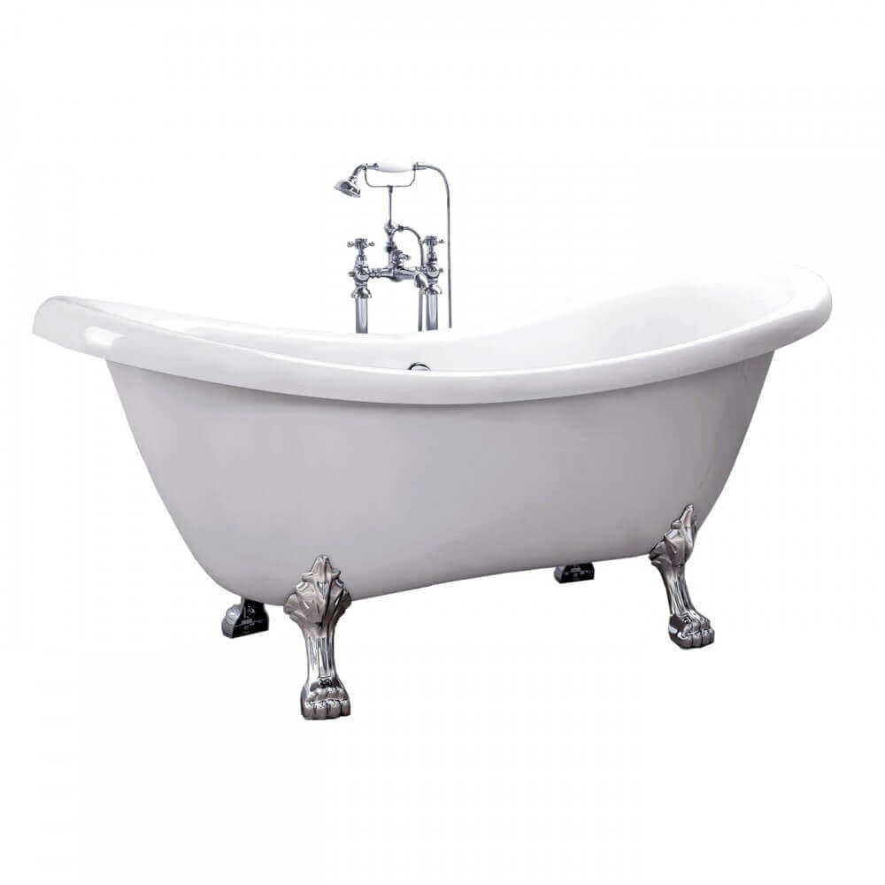 FREISTEHENDE Badewanne FAMA - 176 x 74 cm - Weiß, Keramik (176/79/74cm) - Home Deluxe