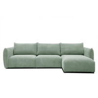 ECKSOFA TAUER 5-Sitzer, mintgrün - Schwarz/Mintgrün, Holzwerkstoff/Kunststoff (294/173cm) - Courtois Laville