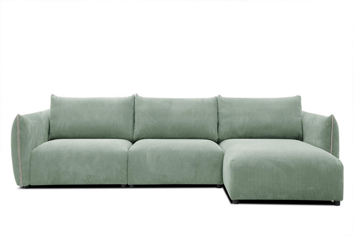 ECKSOFA TAUER 5-Sitzer, mintgrün - Schwarz/Mintgrün, Holzwerkstoff/Kunststoff (294/173cm) - Courtois Laville
