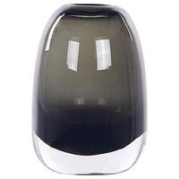 BLUMENVASE Glas grau Fyska - Grau, Glas (18cm) - Beliani