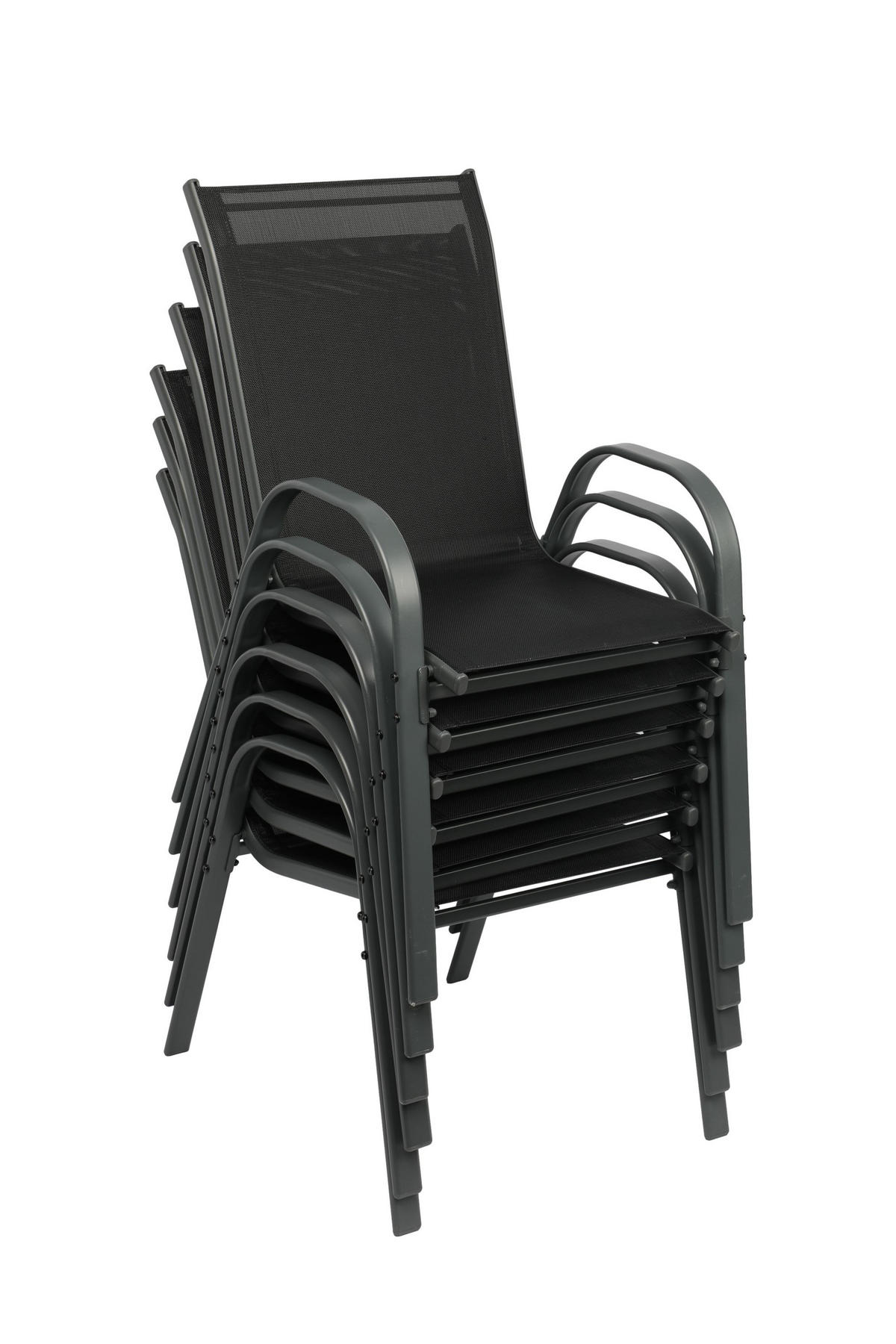 GARTENSTUHL KUBA stapelbar, 2er Set mit Sitzkissen - Anthrazit, Metall (54/84/64cm) - Albatros