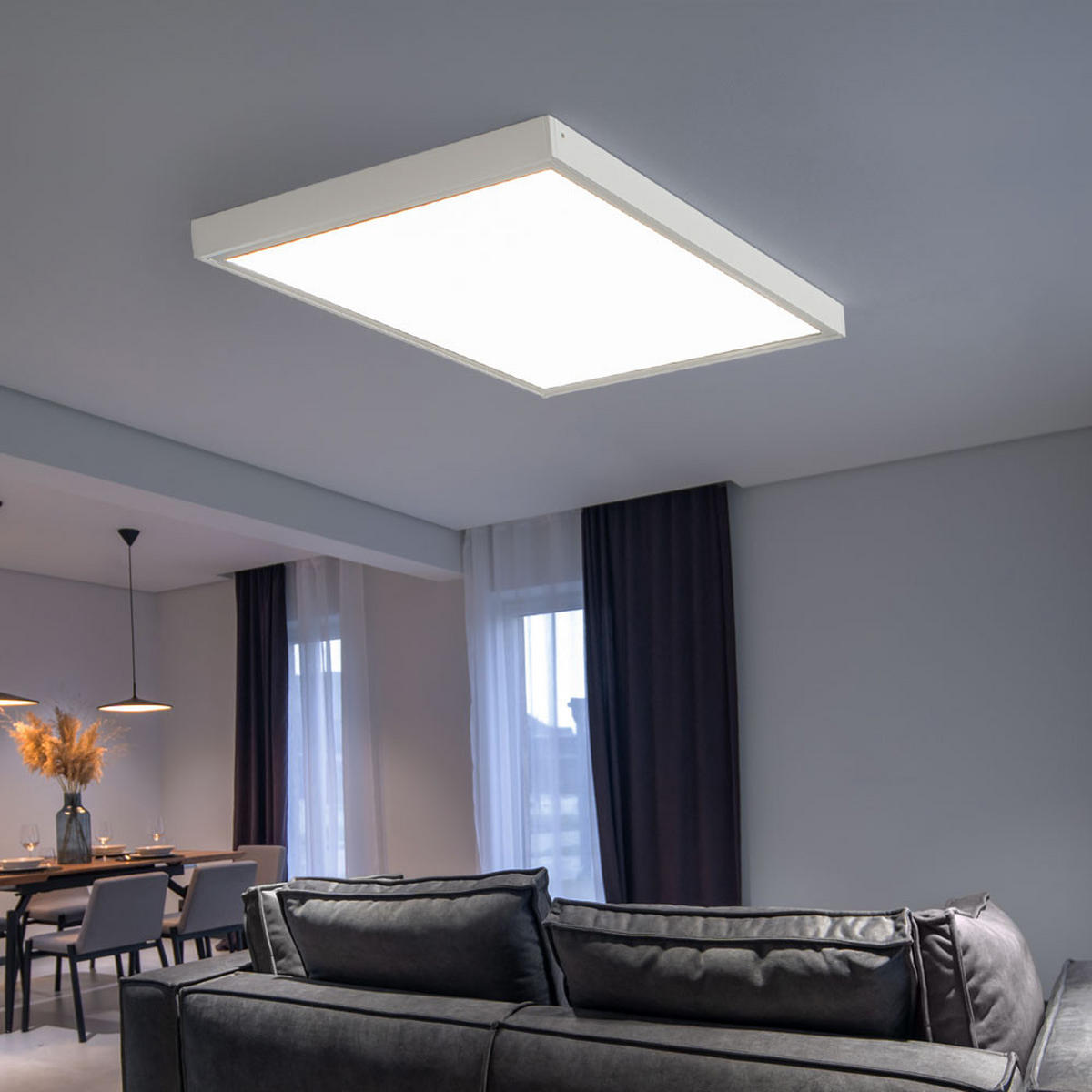 LED DECKENLEUCHTE Kunststoff Weiß - Weiß, Kunststoff (59.5/59.5/3cm)