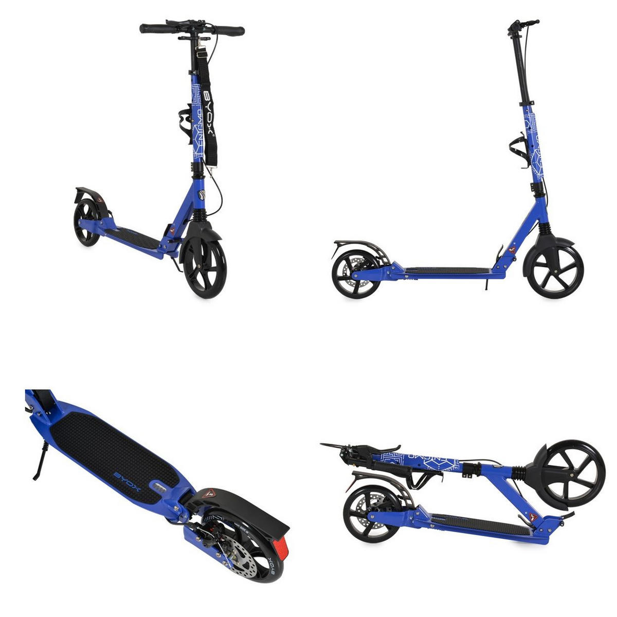 KINDERROLLER Enigma PU-Räder blau klappbar Ständer Getränkehalter Handbremse - Blau, Metall (90/40/100cm)