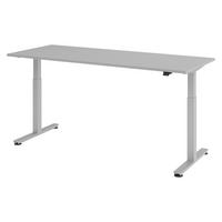 SCHREIBTISCH elektrisch XMST 80/200/74 cm in Grau/Silberfarben - Silberfarben/Grau, Holzwerkstoff (80/200/74cm) - bümö