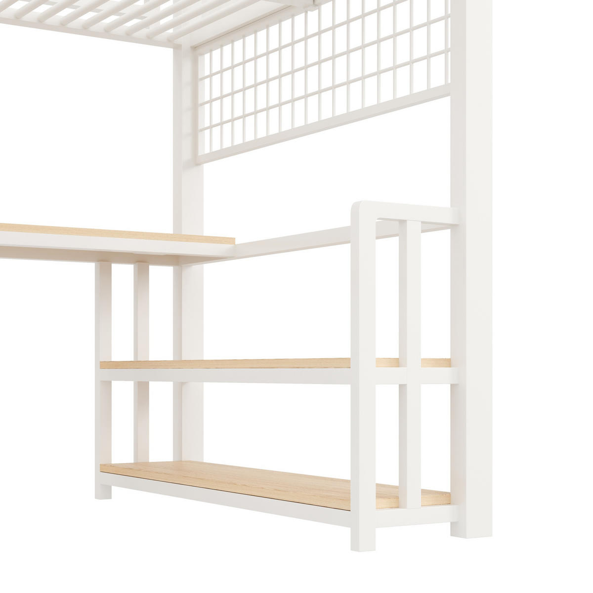 HOCHBETT Eisen 140/200 cm Weiß - Weiß, Metall - Raumix