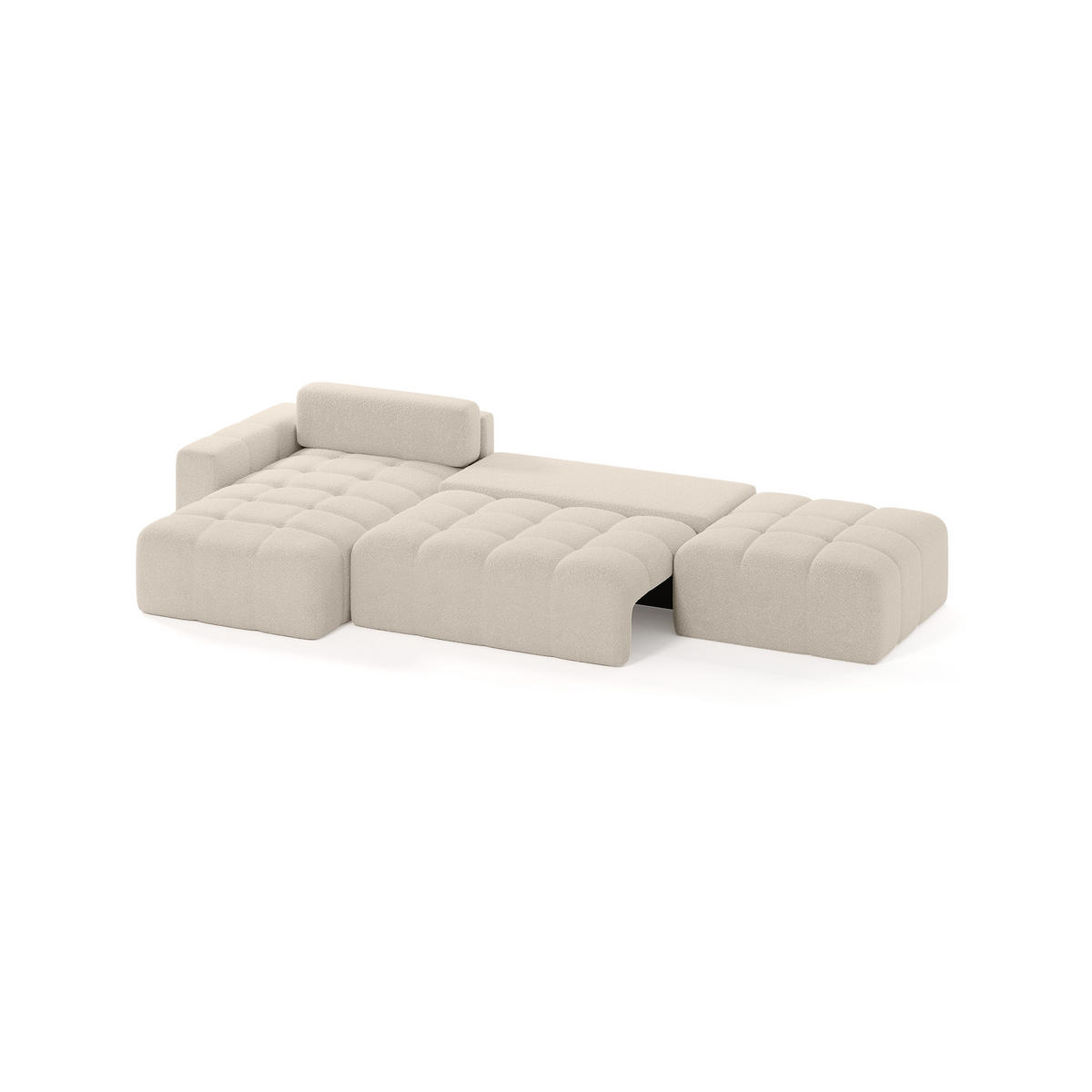 ECKSOFA RIFU LA mit Schlaffunktion, Beige - Beige, Textil (363/185cm) - Fedve