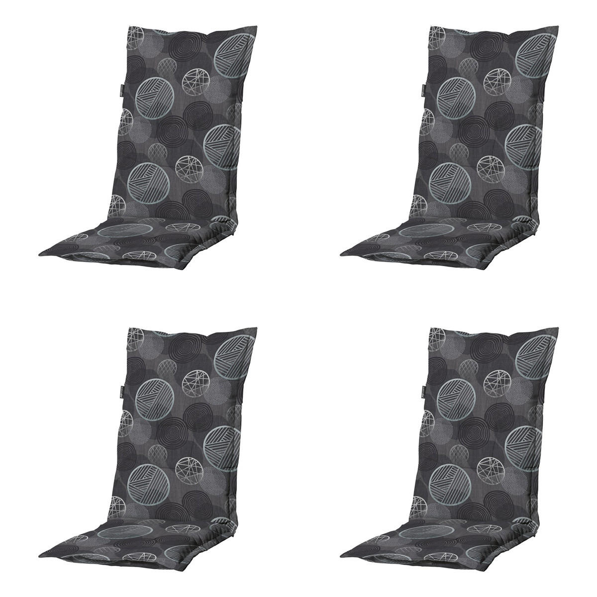 GARTENSTUHLKISSEN Kreis 123/50 cm 4er-Set - Grau, Textil (50/7/123cm) - Madison