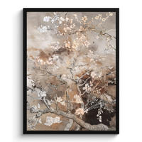 GERAHMTES BILD Mandelblüte - Kunst - Van Gogh - Beige - Abstrakt 60x80 cm - Braun, Papier (60/80cm) - MuchoWow