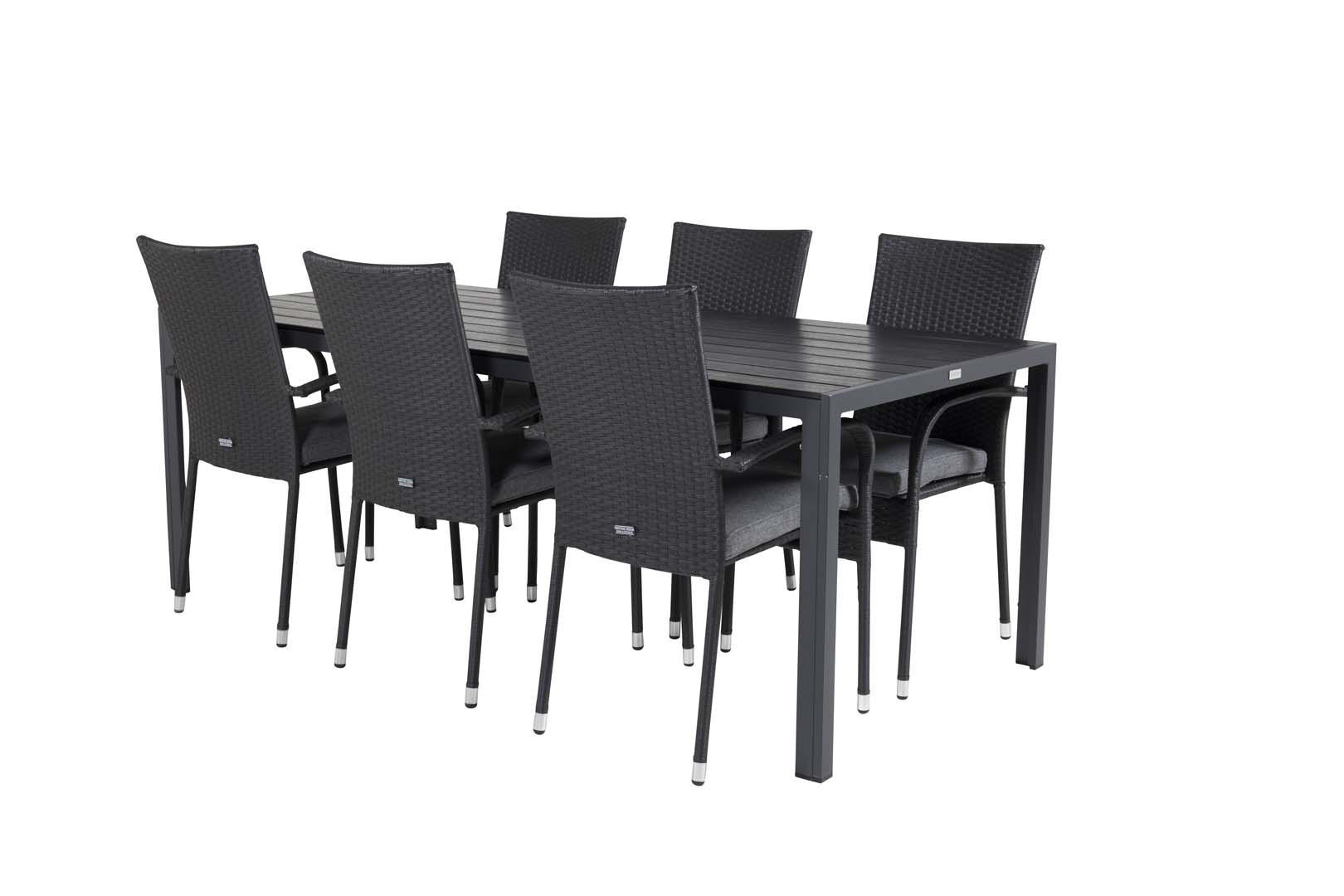GARTENSET schwarz - Schwarz, Holzwerkstoff - ebuy24