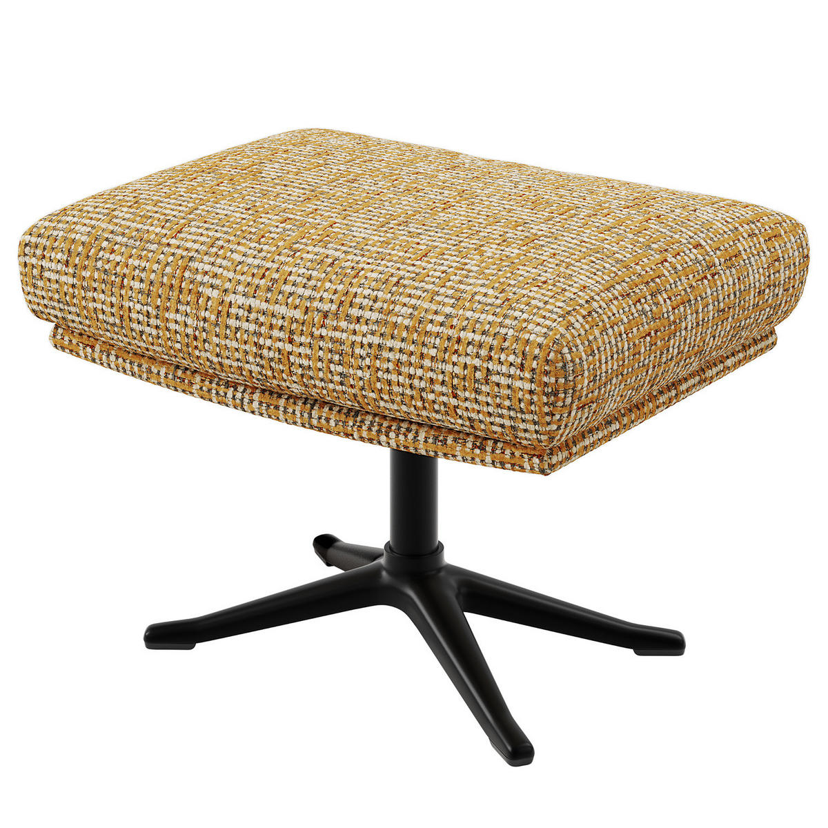 HOCKER mit Kreuzfuß - Schwarz/Honig, Textil/Metall (54/41/41cm) - home24