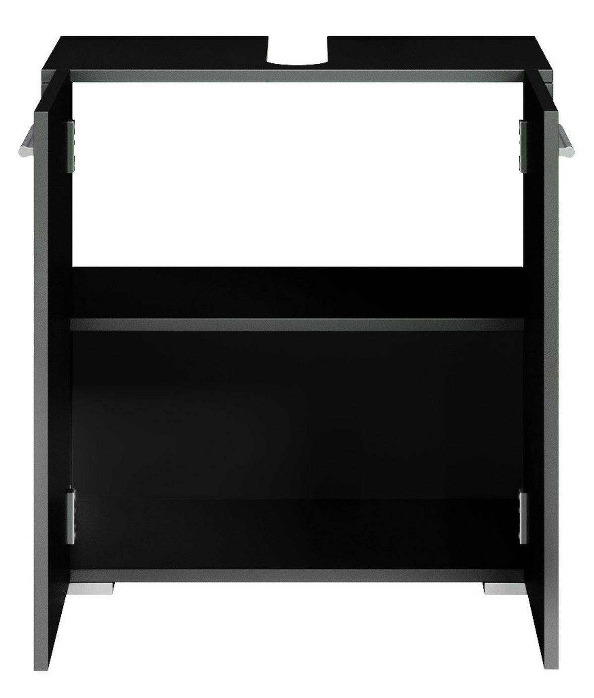 WASCHBECKENUNTERSCHRANK Jupiter 2 Türen Schwarz - 60 x 30 x 60 cm - Schwarz, Holz (60/60/30cm) - Badplaats