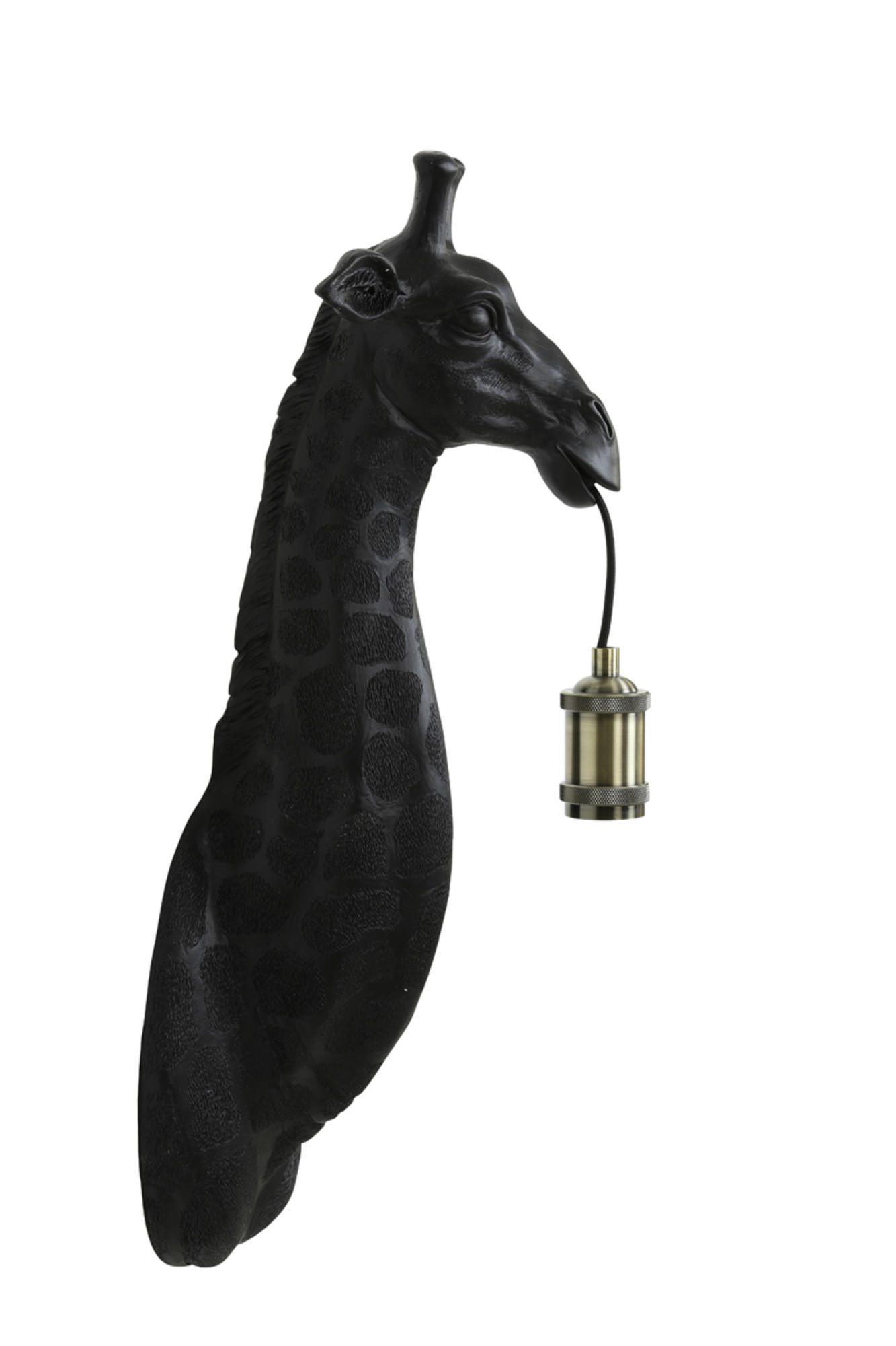 WANDLEUCHTE Giraffe Schwarz 20,5/19/61 cm - Schwarz, Kunststoff (20.5/19/61cm) - Light & Living