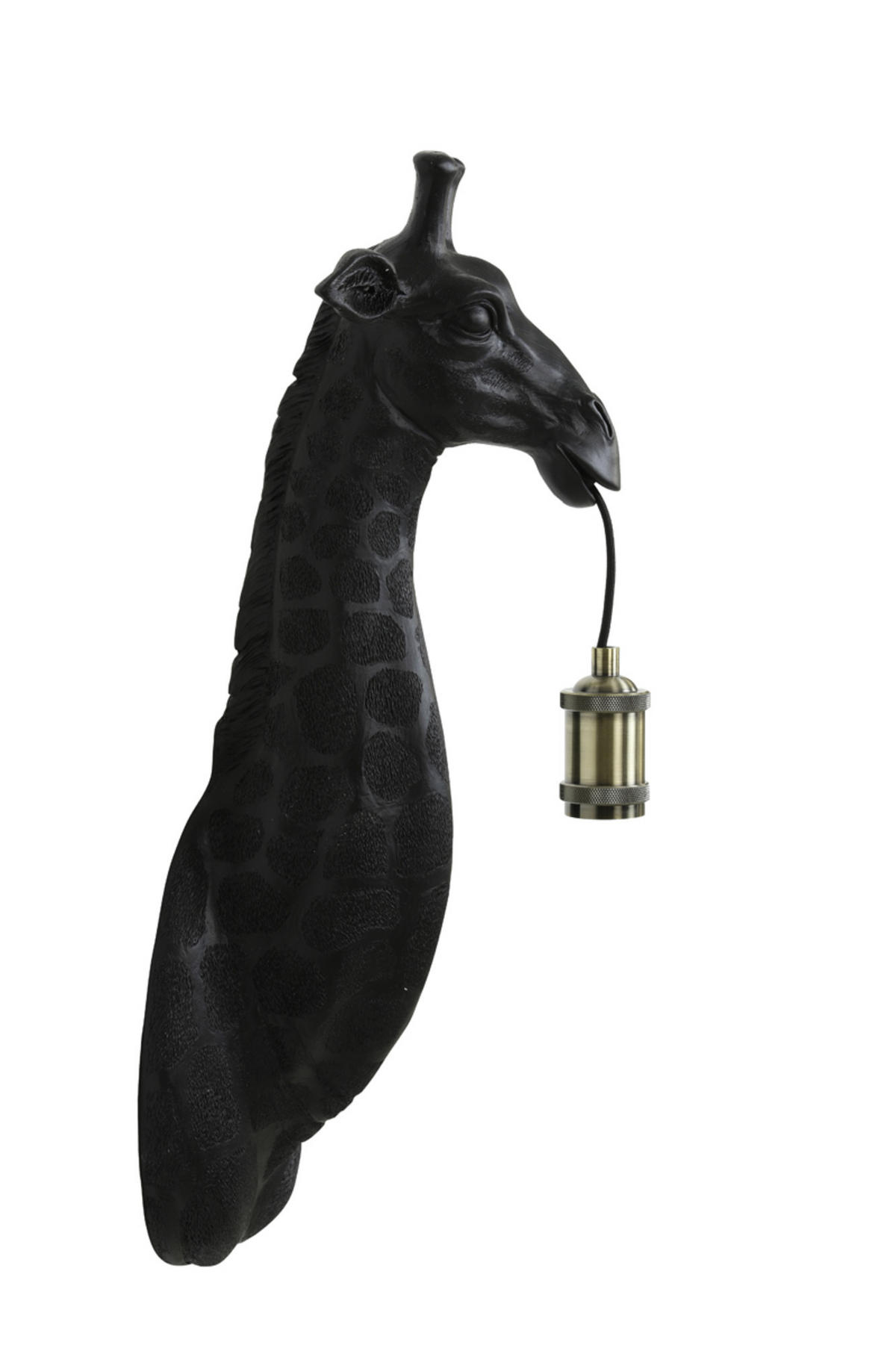WANDLEUCHTE Giraffe Schwarz 20,5/19/61 cm - Schwarz, Kunststoff (19/61/20.5cm) - Light & Living