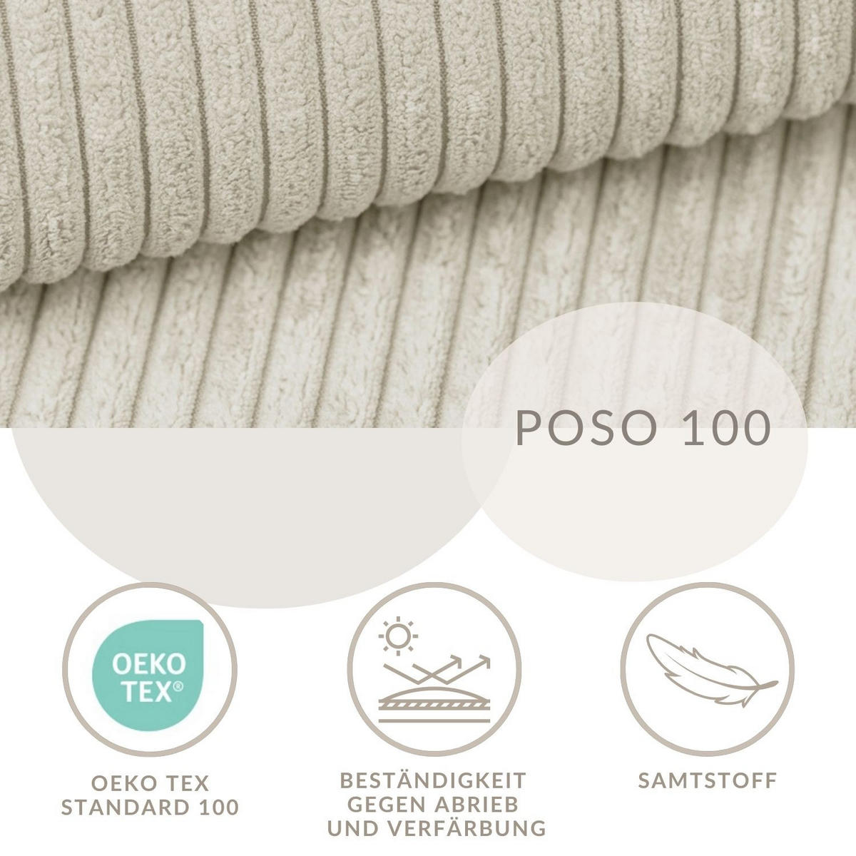 ECKSOFA MIT SCHLAFFUNKTION Maze Creme Samtstoff - Creme/Schwarz, Holz/Holzwerkstoff (294/185cm) - Maison de Reve