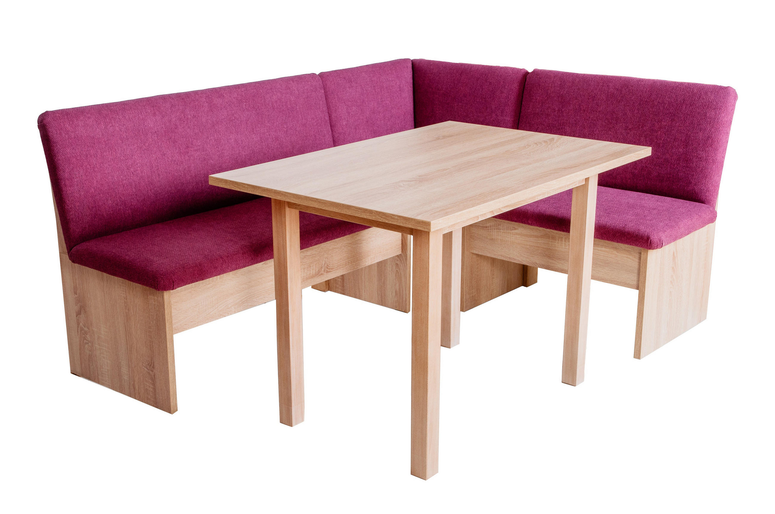 ECKBANKGRUPPE Die Vielseitige Tisch II - Eichefarben/Violett, Holzwerkstoff/Buchenholz (145/86/185cm) - Kundler Home